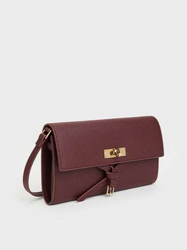 Tricha Knotted-Belt Crossbody Bag, Wineberry Red, hi-res