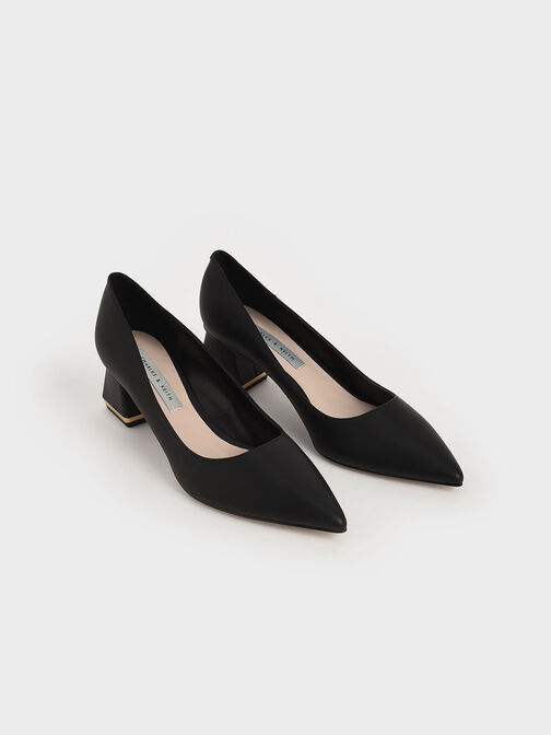 حذاء بكعب ترابيزي, أسود, hi-res