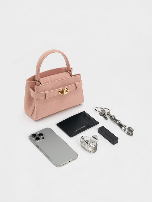 Aubrielle Top Handle Bag, Pink, hi-res