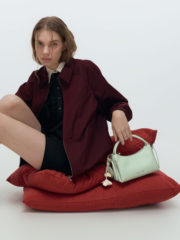 Hazel Bow Top Handle Bag, Mint Green, hi-res