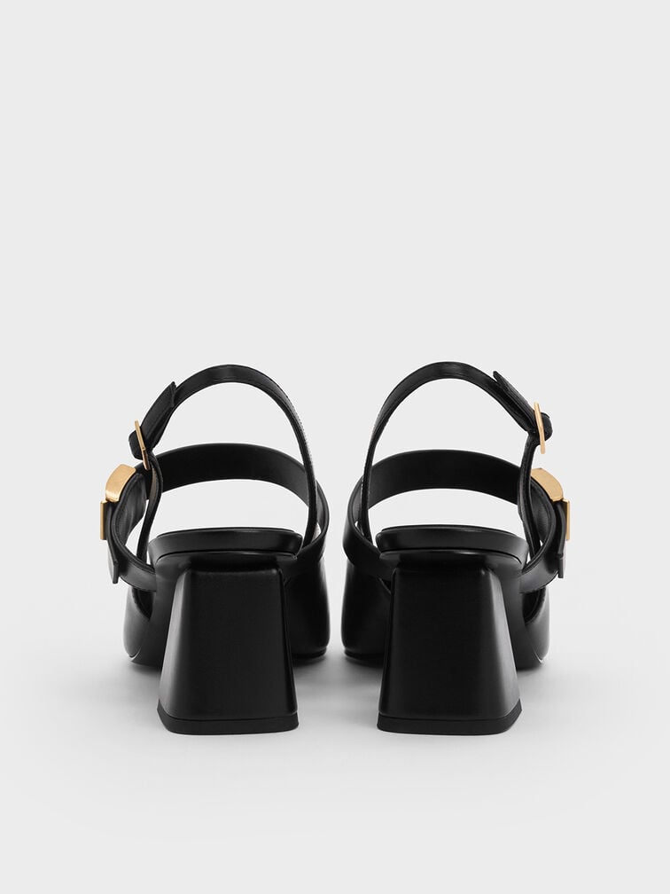 حذاء إيفيت بكعب وتصميم ماري جين مفتوح من الخلف, أسود, hi-res