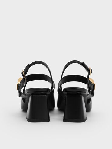 حذاء إيفيت بكعب وتصميم ماري جين مفتوح من الخلف, أسود, hi-res