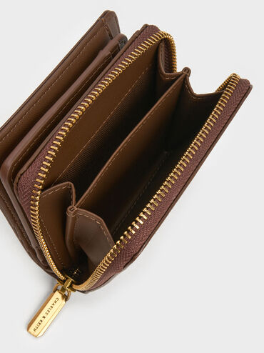 Finley Zip-Around Small Wallet, Dark Brown, hi-res
