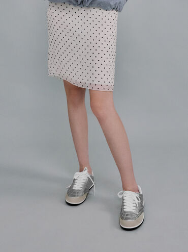 حذاء سنيكرز ميتالك برقبة قصيرة, فضي, hi-res