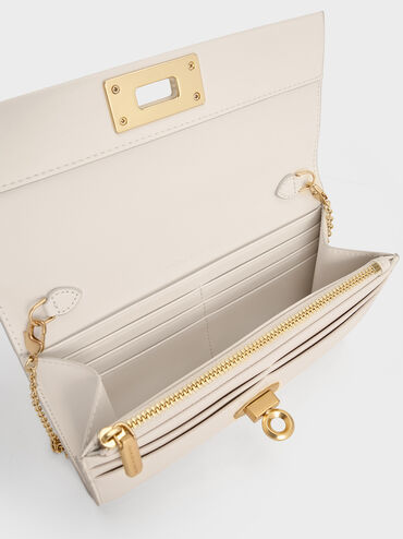 Lennie Chain-Handle Wallet, Cream, hi-res