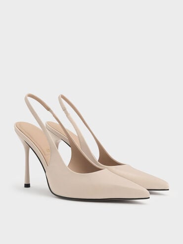 حذاء بكعب عالٍ مفتوح من الخلف من الجلد, شوفاني, hi-res