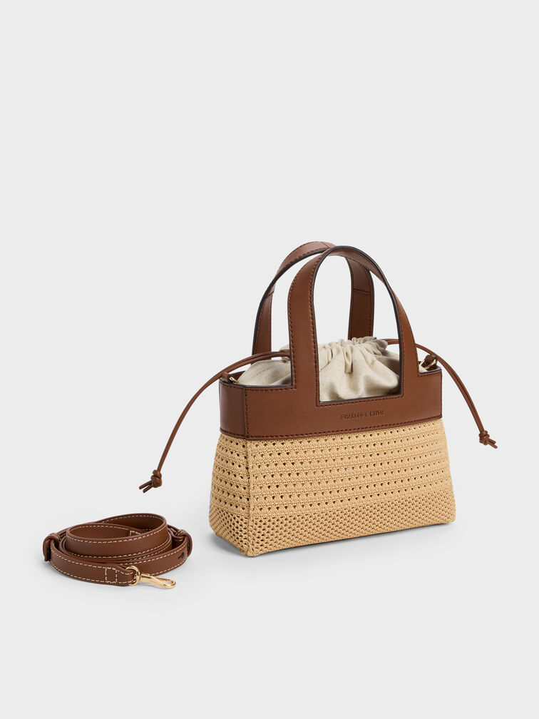 Girls' Ida Knitted Mini Bag, Beige, hi-res