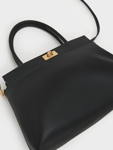 حقيبة ساتشيل ليني بمقبض علوي, أسود, hi-res