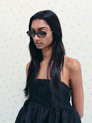 نظارات شمسية مستطيلة من سابل نوت, لون صدفة السلحفاة, hi-res