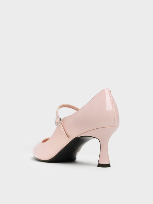 Patent Pointed Mary Jane Pumps, Blush, hi-res