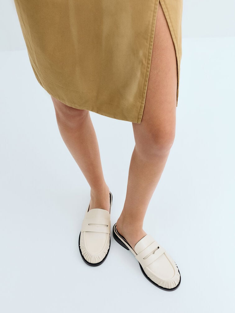 حذاء لوفر ميول "ديلان" بيني, أبيض طباشيري, hi-res