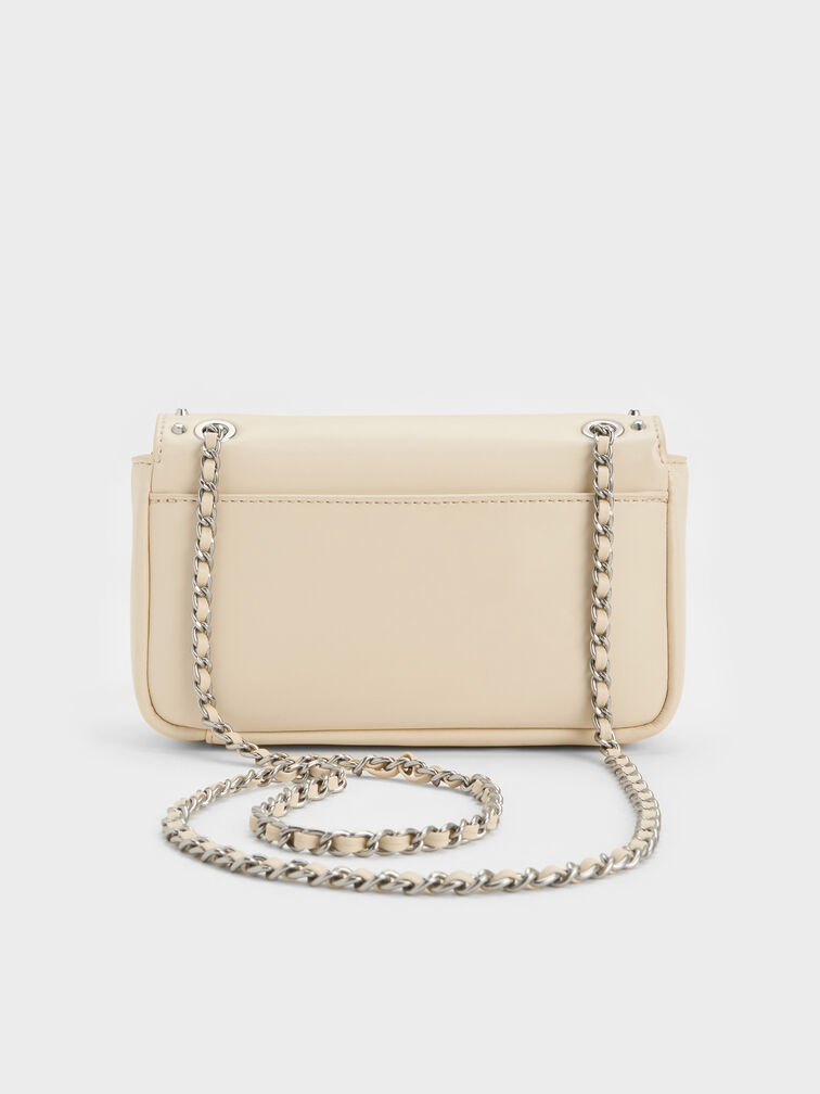 Arwen Studded Shoulder Bag, Beige, hi-res