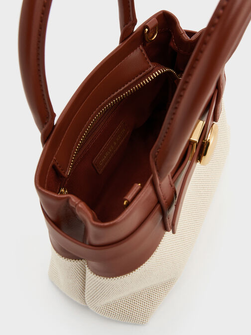 Mini Behn Canvas Belted Tote Bag, Brick, hi-res