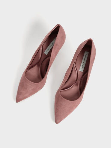 حذاء إيمي بكعب ستيليتو ومقدمة مدببة وملمس فاخر أنيق, موف, hi-res