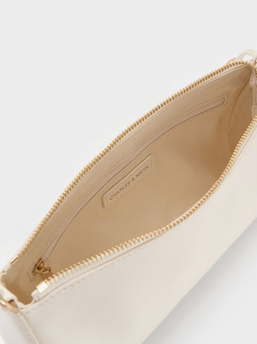 Augustine Sculptural-Detail Shoulder Bag, Cream, hi-res