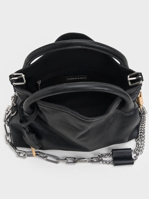 Mini Delfina Chain Tote Bag, Noir, hi-res
