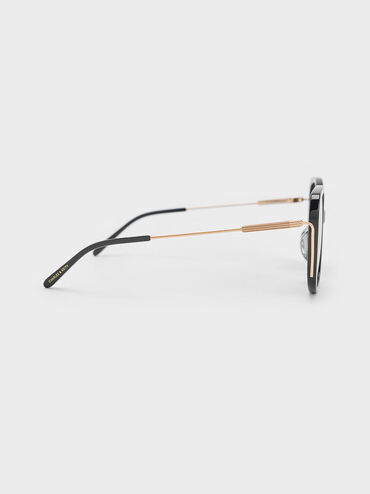 Renee Butterfly Sunglasses, Black, hi-res