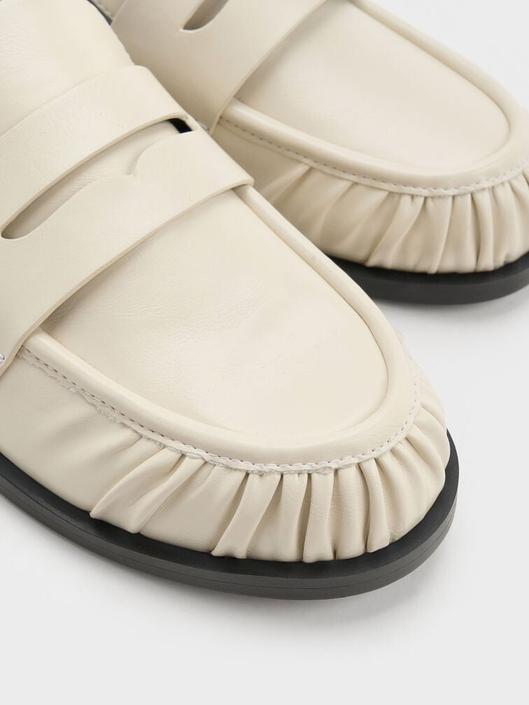 حذاء لوفر ميول "ديلان" بيني, أبيض طباشيري, hi-res