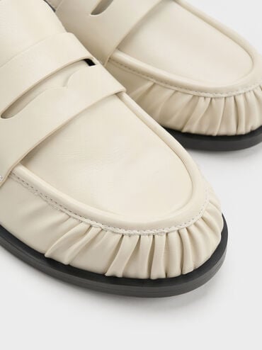 حذاء لوفر ميول "ديلان" بيني, أبيض طباشيري, hi-res