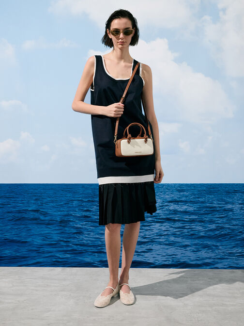 Sammie Canvas Knotted-Handle Elongated Bag, Taupe Canvas, hi-res