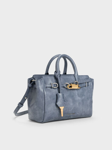 Mini Delfina Belted Tote Bag, V3, hi-res