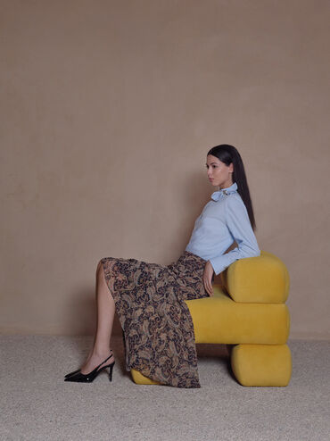 حذاء بكعب عالٍ مفتوح من الخلف من الجلد, صندوق أسود, hi-res