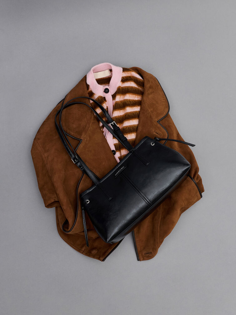 حقيبة كتف بحمالة طويلة, أسود كلاسيكي, hi-res