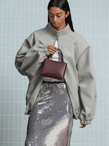 Mini Sybill Tote Bag, Wineberry Red, hi-res