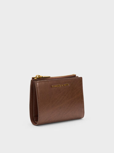 Harmonee Top-Zip Small Wallet, Chocolate, hi-res