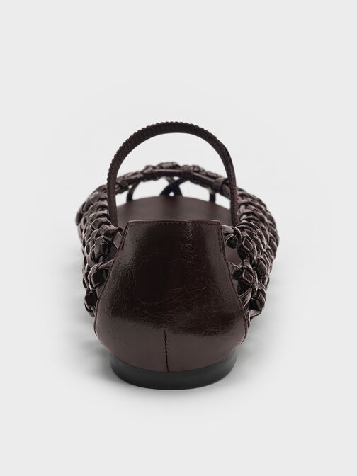 أحذية ماري جين المسطحة المنسوجة, برغندي, hi-res