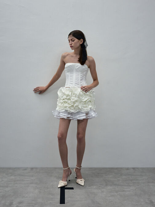 حذاء كعب ليدا ساتان بحزام كاحل مزين بالخرز, أبيض, hi-res