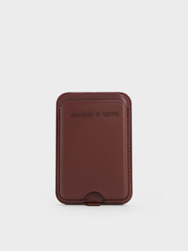 Cyrus Leather Bi-Fold Card Holder, Burgundy, hi-res