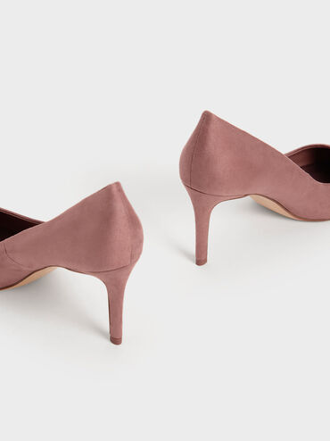 حذاء إيمي بكعب ستيليتو ومقدمة مدببة وملمس فاخر أنيق, موف, hi-res