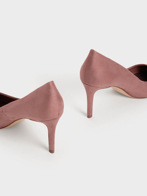 حذاء إيمي بكعب ستيليتو ومقدمة مدببة وملمس فاخر أنيق, موف, hi-res