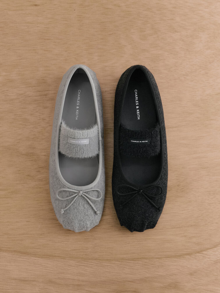 Winona Felt Mary Jane Flats, Light Grey, hi-res