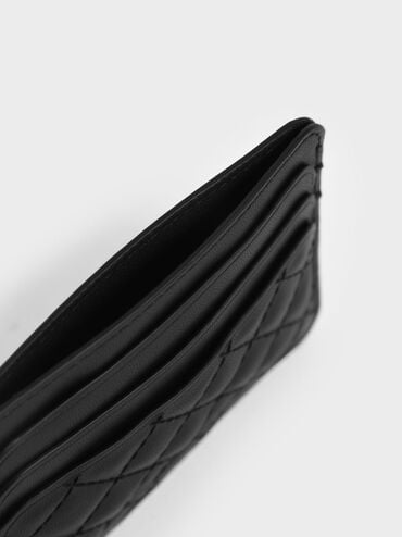 حافظة بطاقات كليو بتصميم مبطّن أنيق, أسود, hi-res