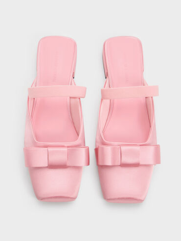 Brantley Bow Mules, Pink, hi-res