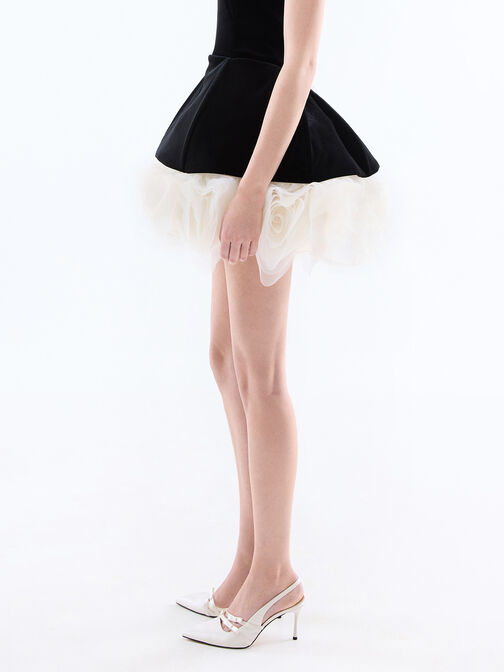 حذاء جيسي من البوليستر المُعاد تدويره بتصميم سلينجباك مفتوح الظهر مزين بفيونكة, أبيض, hi-res