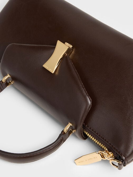 Lilibet Elongated Top Handle Bag, Espresso Brown, hi-res