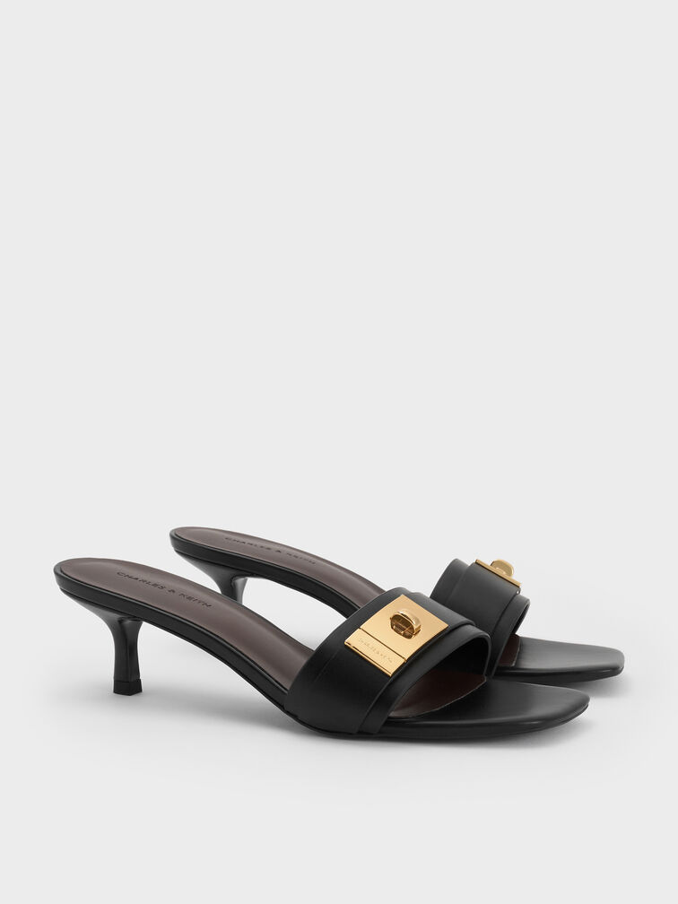 حذاء ميول أيلين بكعب قصير (كيتن), أسود, hi-res