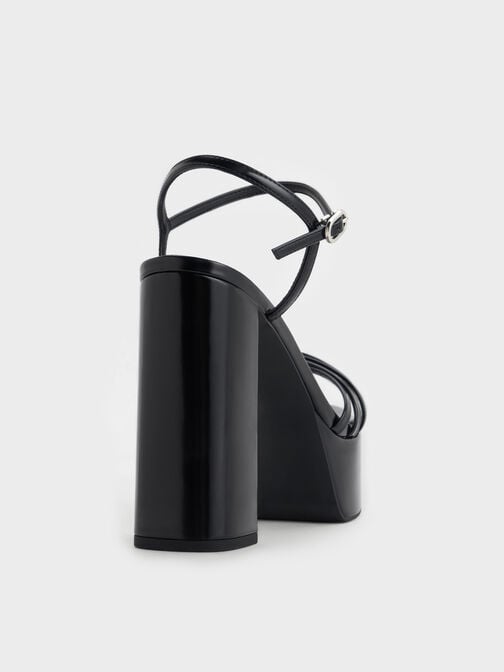 Georgina Ankle-Strap Platform Sandals, Black Boxed, hi-res