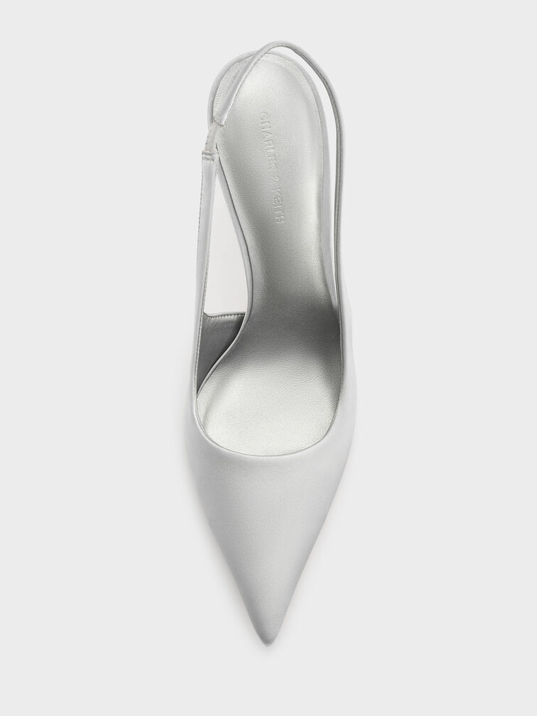 Brantley Bow Slingback Pumps, Grey, hi-res