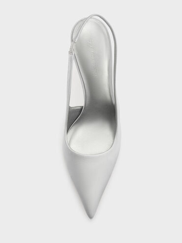Brantley Bow Slingback Pumps, Grey, hi-res