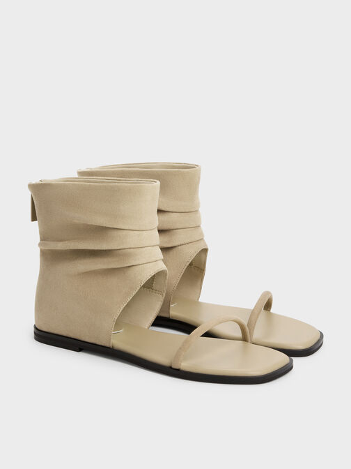 صندل بوت جوبلين مزموم من الشمواه الصناعي, بيج, hi-res