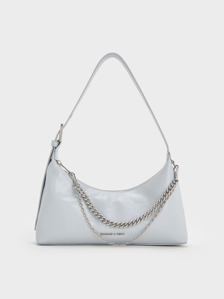 Atwood Chain-Embellished Shoulder Bag, Sea Salt Blue, hi-res