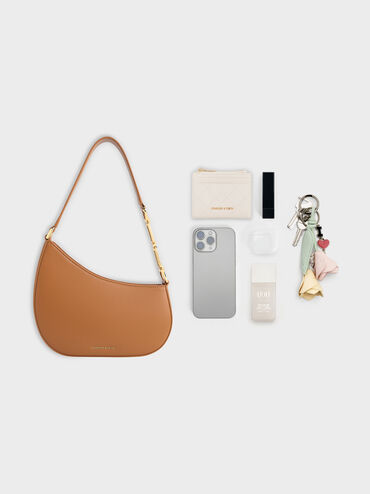 حقيبة كتف أغاثا بسلسلة, بني, hi-res