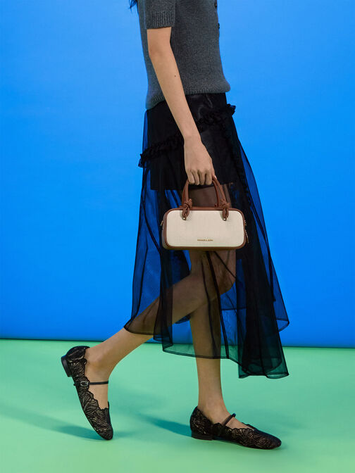 Sammie Canvas Knotted-Handle Elongated Bag, Taupe Canvas, hi-res