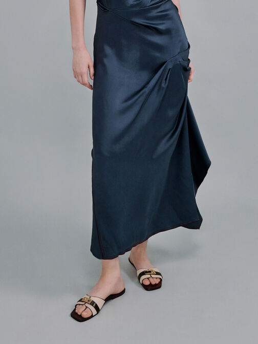 Lando Canvas Metallic-Accent Belted Slide Sandals, Multi, hi-res