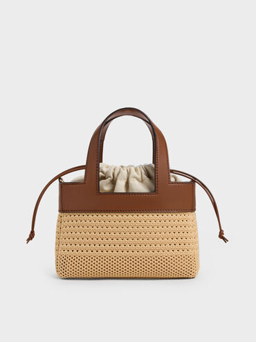 Girls' Ida Knitted Mini Bag, Beige, hi-res