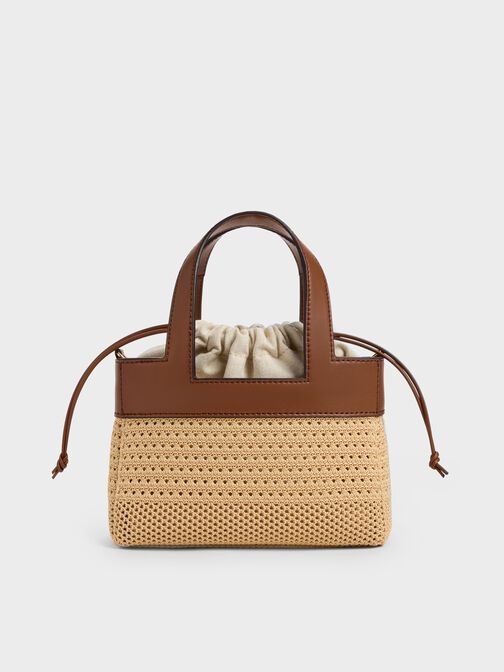 Girls' Ida Knitted Mini Bag, Beige, hi-res